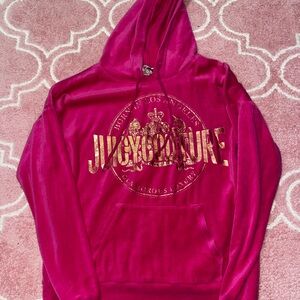 Juicy Couture Fuchsia Sweatshirt with Metallic Gold Emblem
